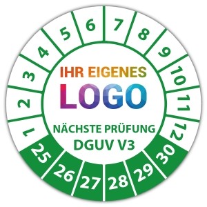 Prüfplakette Nächste Prüfung nach DGUV Vorschrift 3 - DGUV Vorschrift 3 - Elektrische Betriebsmittel logo