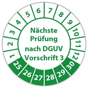 Prüfplakette Nächste Prüfung nach DGUV Vorschrift 3 - DGUV Vorschrift 3 - Elektrische Betriebsmittel