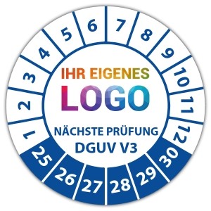 Prüfplakette Geprüft nach DGUV Vorschrift 3 nächster Prüftermin -  logo