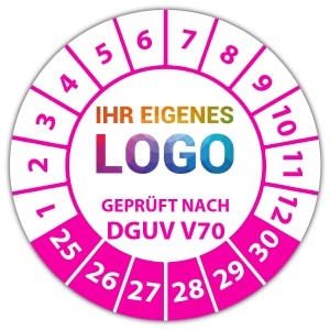 Prüfplakette Geprüft nach DGUV Vorschrift 70 - Prüfplaketten DGUV logo