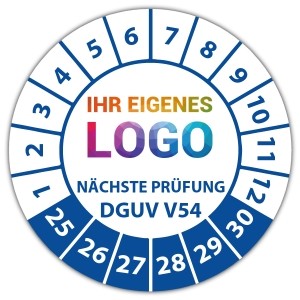 Prüfplakette Geprüft nach DGUV Vorschrift 54 Nächster Prüftermin - Prüfplaketten DGUV logo