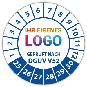 Prüfplakette Geprüft nach DGUV Vorschrift 52 - Prüfplaketten DGUV logo