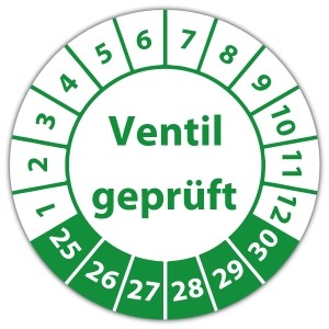 Prüfplakette Ventil geprüft - Prüfplaketten Neutral