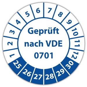 Prüfplakette Geprüft nach VDE 0701 - Prüfplaketten VDE / Elektro