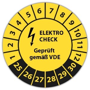 Prüfplakette Dokumentenfolie Elektro-Check VDE - Prüfplaketten VDE / Elektro