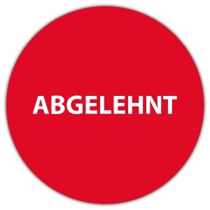 Prüfplakette Dokumentenfolie Abgelehnt (ohne Datum) - Prüfplaketten Neutral