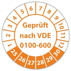 Prüfplakette Geprüft nach VDE 0100-600 - Prüfplaketten VDE / Elektro