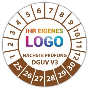 Prüfplakette Geprüft nach DGUV Vorschrift 3 nächster Prüftermin - Prüfplaketten DGUV logo