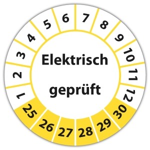 Prüfplakette Dokumentenfolie Elektrisch geprüft - Prüfplaketten Dokumentenfolie