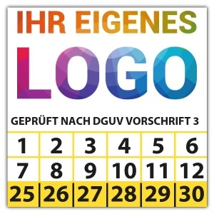 Prüfplakette Geprüft nach DGUV Vorschrift 3 - DGUV Vorschrift 3 - Elektrische Betriebsmittel logo