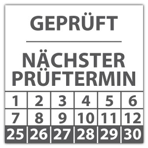 Prüfplakette Geprüft nächster Prüftermin - Prüfplaketten Quadrat