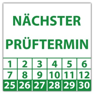 Prüfplakette Nächster Prüftermin - Prüfplaketten Nächster Prüftermin - Geprüft