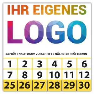 Prüfplakette Dokumentenfolie Geprüft nach DGUV Vorschrift 3 nächster Prüftermin - Prüfplaketten auf Rolle logo