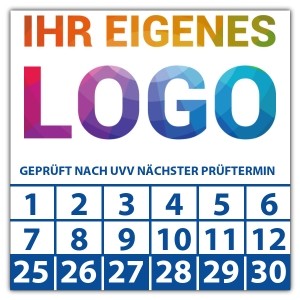 Prüfplakette Dokumentenfolie Geprüft nach UVV nächster Prüftermin - Prüfplaketten auf Rolle logo