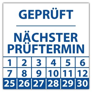 Prüfplakette Dokumentenfolie Geprüft nächster Prüftermin - Prüfplaketten Neutral