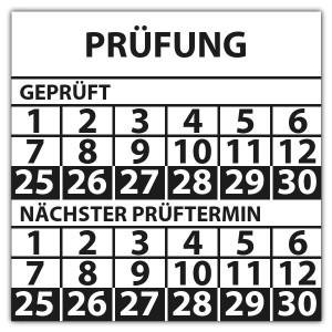 Prüfplakette doppeltes datum Prüfung - Prüfplaketten Nächster Prüftermin - Geprüft