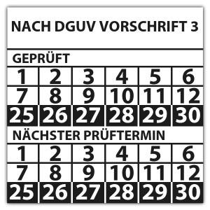 Prüfplakette doppeltes datum Nach DGUV Vorschrift 3 - DGUV Vorschrift 3 - Elektrische Betriebsmittel