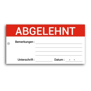 Abgelehnt Etikett-label (hinlegen)